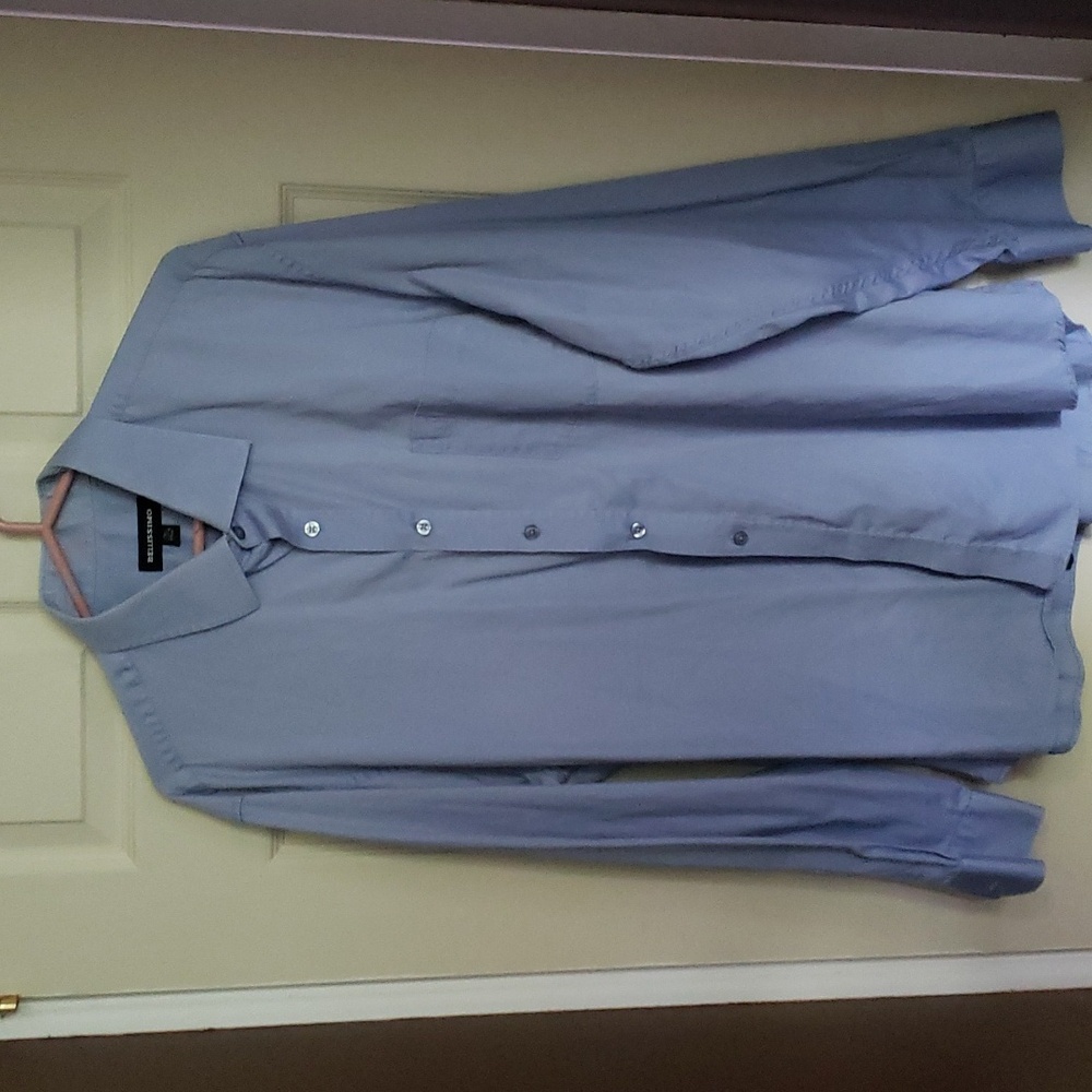 Bellissimo Men's Dress Shirt long sleeve 17 1/2 44cm. LARGE